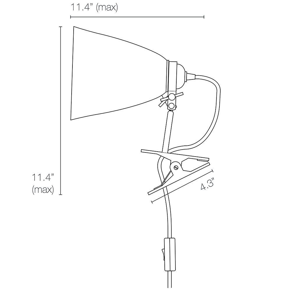 Circle Line Wall Clip Light Dimensions