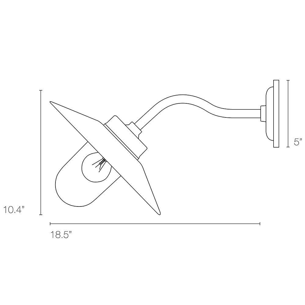 Exterior Bracket Indoor/Outdoor Wall Canted/Round/Clear Glass Dimensions