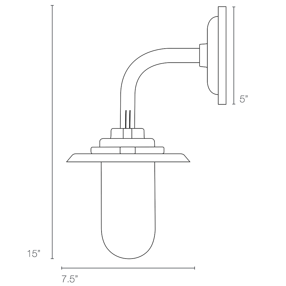 Exterior Bracket Indoor/Outdoor Wall Round Neck Dimensions