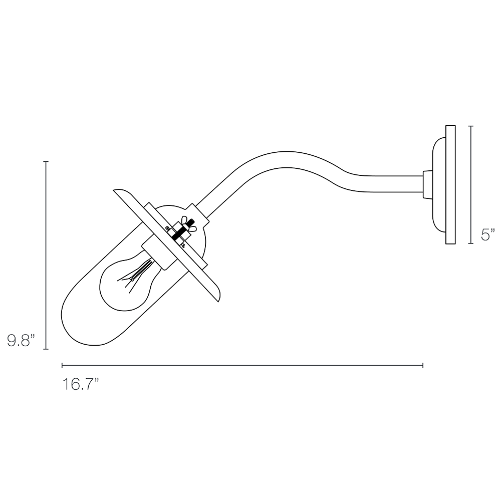 Exterior Bracket With Reflector Indoor/Outdoor Wall Dimensions