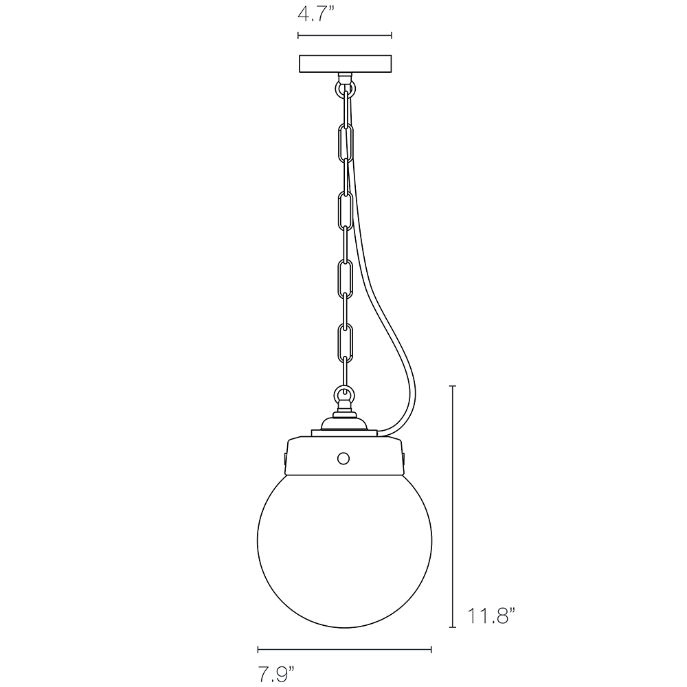 Hampton Indoor/Outdoor Suspension Dimensions