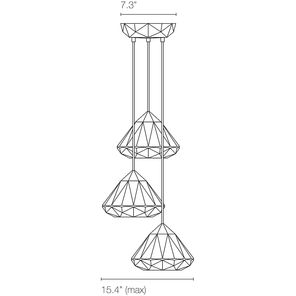 Hatton 1 Suspension Grouping of 3 Dimensions