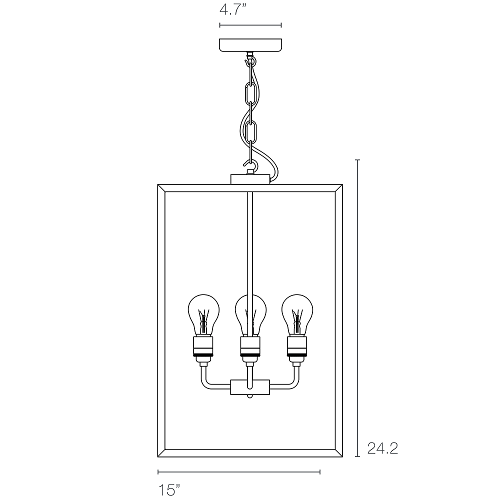 Square Indoor/Outdoor Suspension Extra Large with Closed Top Dimensions