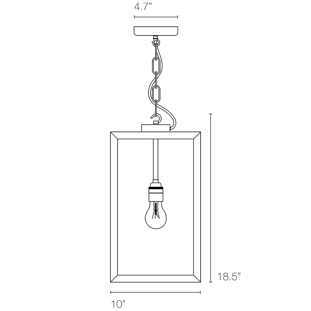 Square Indoor/Outdoor Suspension Standard Dimensions