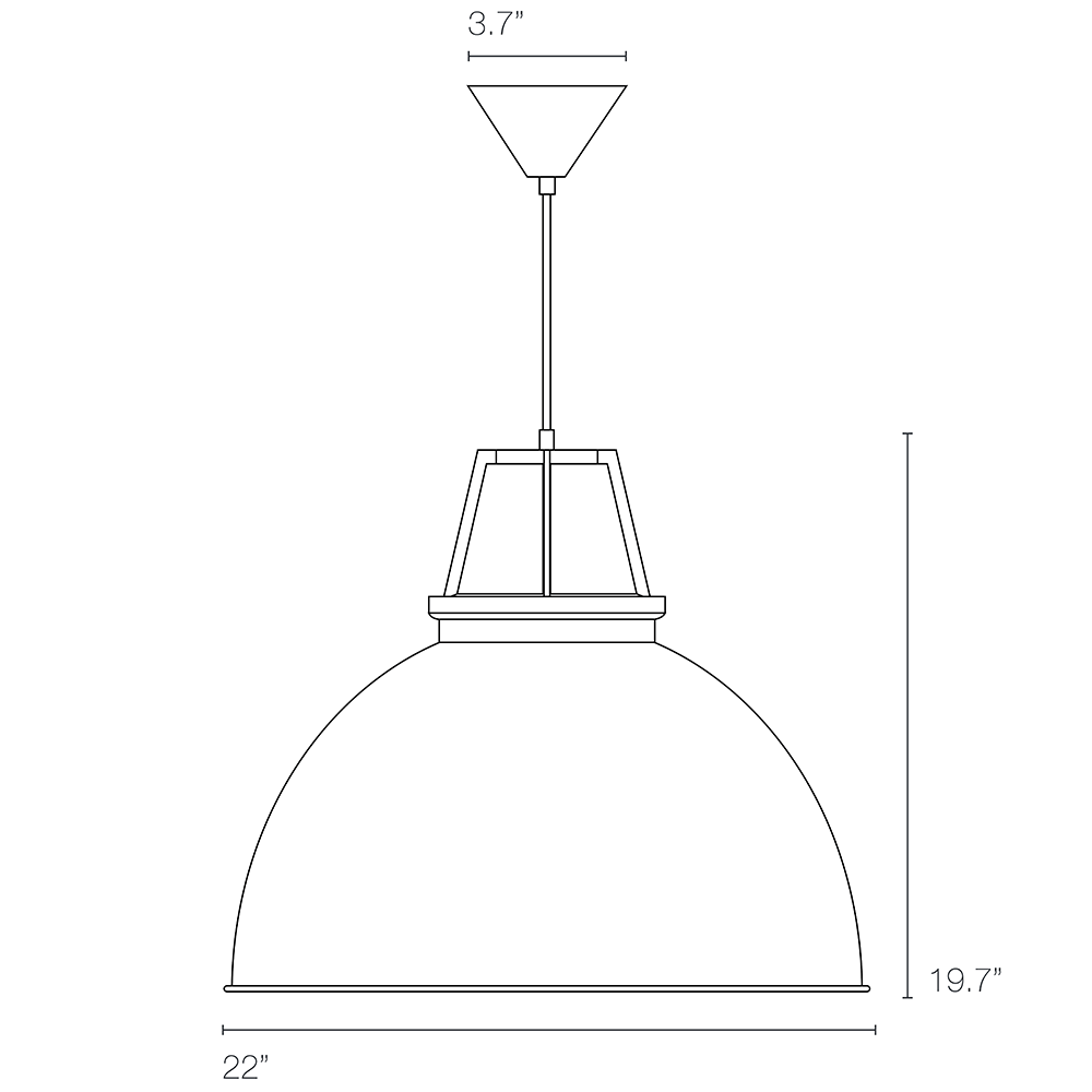 Titan Suspension 5 With Etched Glass Dimensions