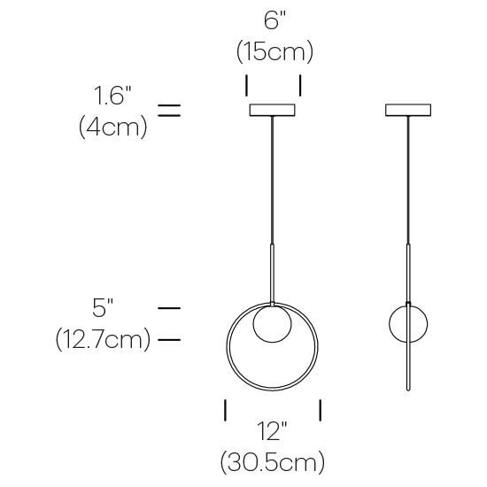 Bola Halo 12in Suspension Dimensions