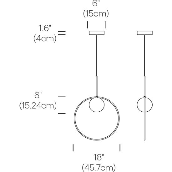 Bola Halo 18in Suspension Dimensions