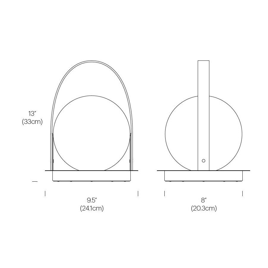 Bola Lantern Portable Table Dimensions