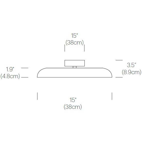 Nivél Flush Ceiling/Wall Dimensions