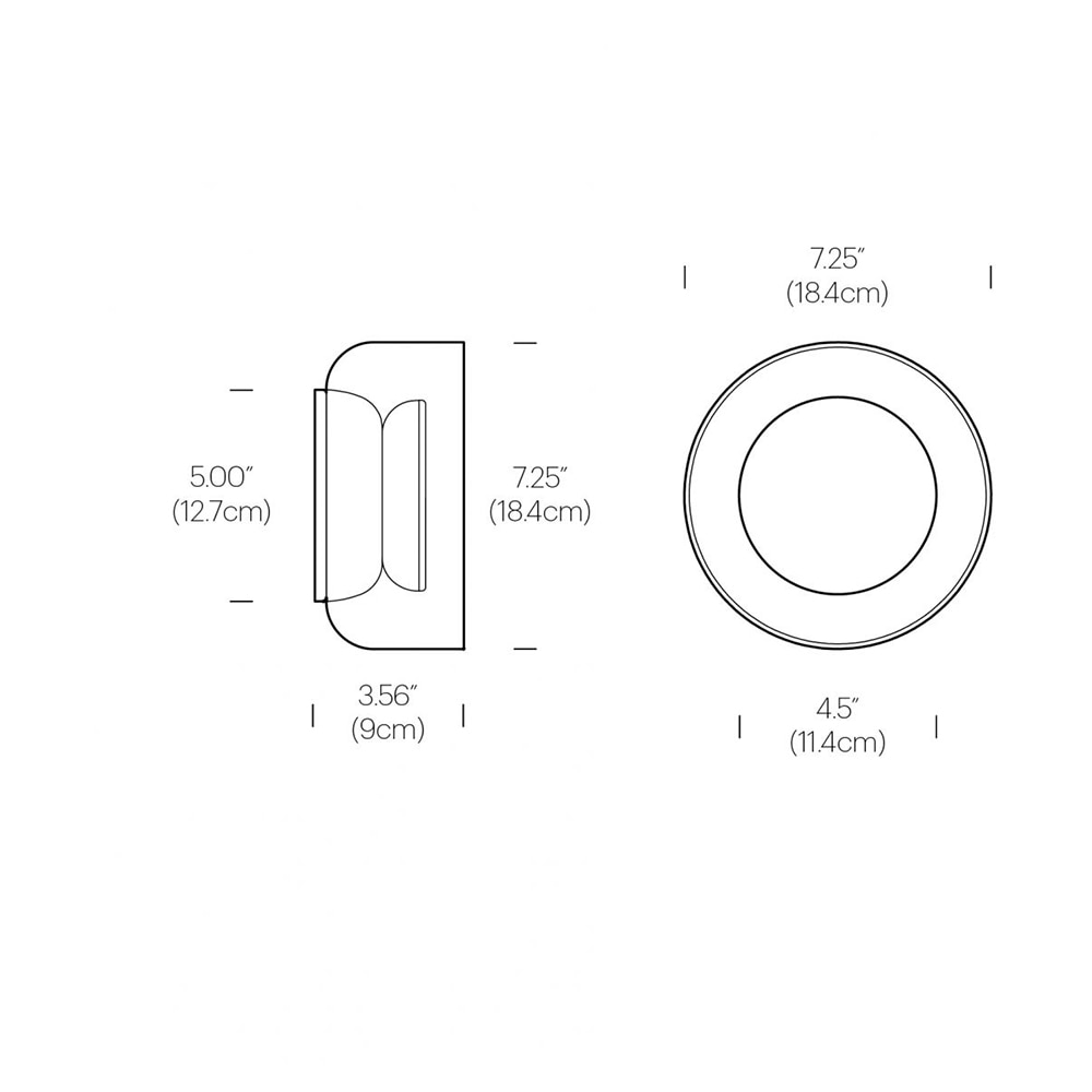 Totem Sconce Ceiling/Wall Dimensions