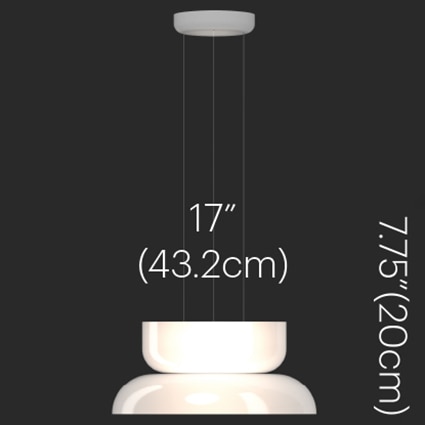 Totem Up and Down Light Shade D/C Suspension Dimensions