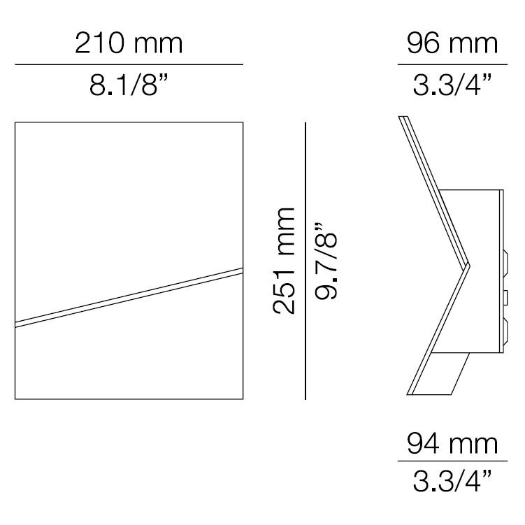 Piu A-3320L Wall Dimensions