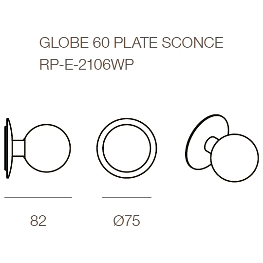 Typography Vela Globe Plate Wall Sconce Dimensions