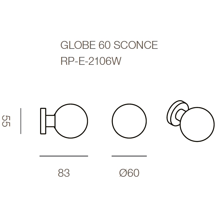Typography Vela Globe Wall Sconce Dimensions
