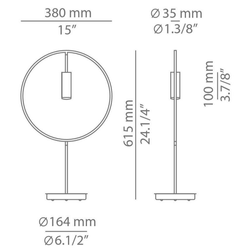 Revolta M-3637-W Table Dimensions