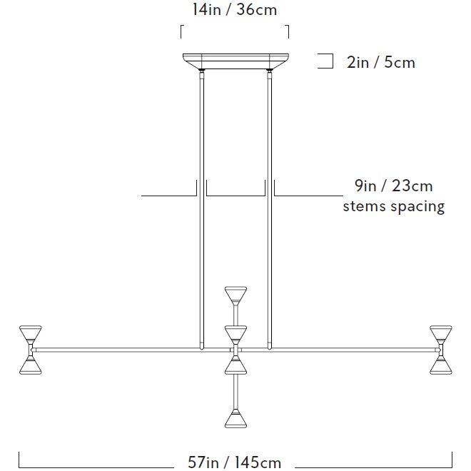Apollo 10 Light Vertical Suspension Dimensions
