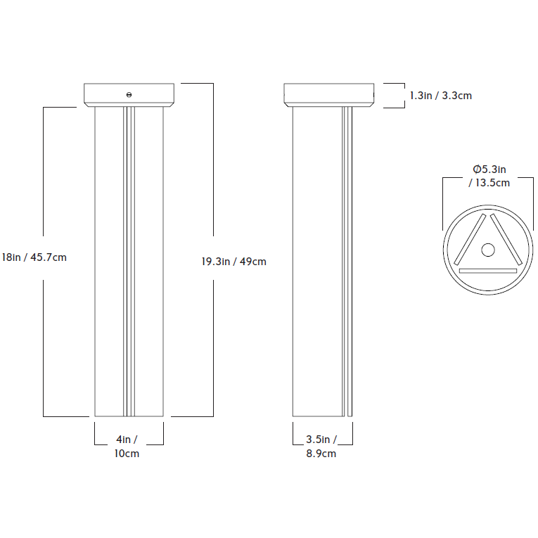 Delta Surface Mount 18in Ceiling Dimensions