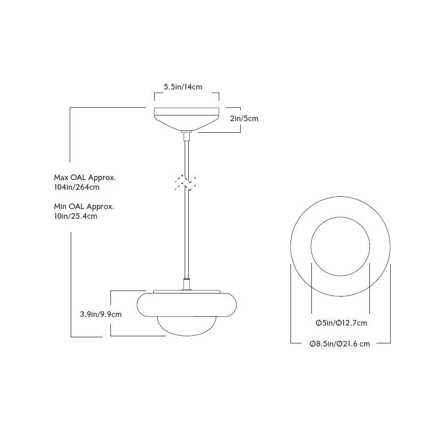 Humboldt Pendant 01 Suspension Dimensions