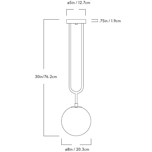 Koko Pendant Suspension With Stem Dimensions