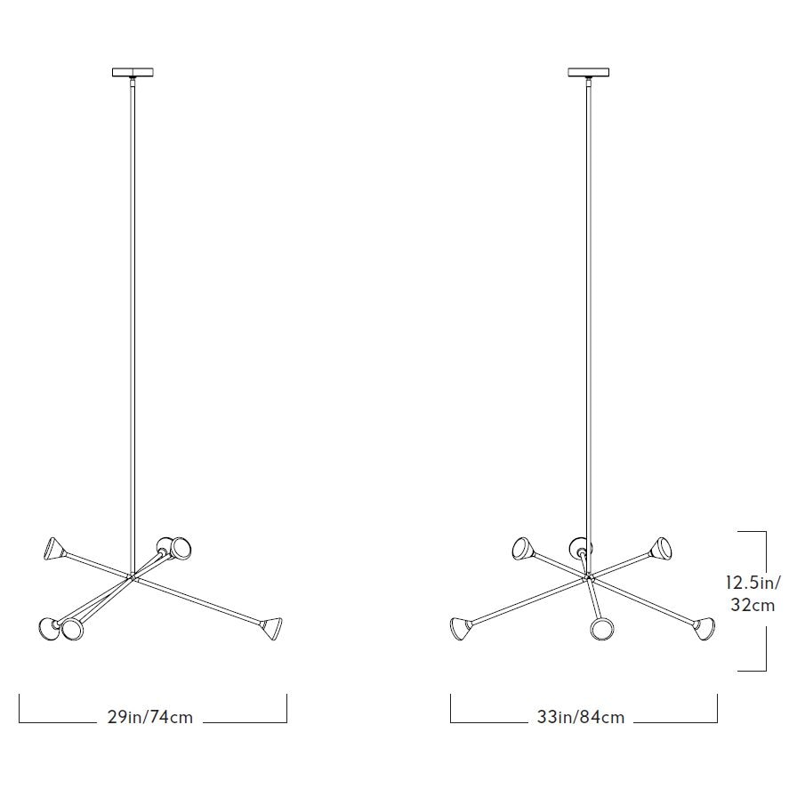 Nova 6 Light Suspension Dimensions