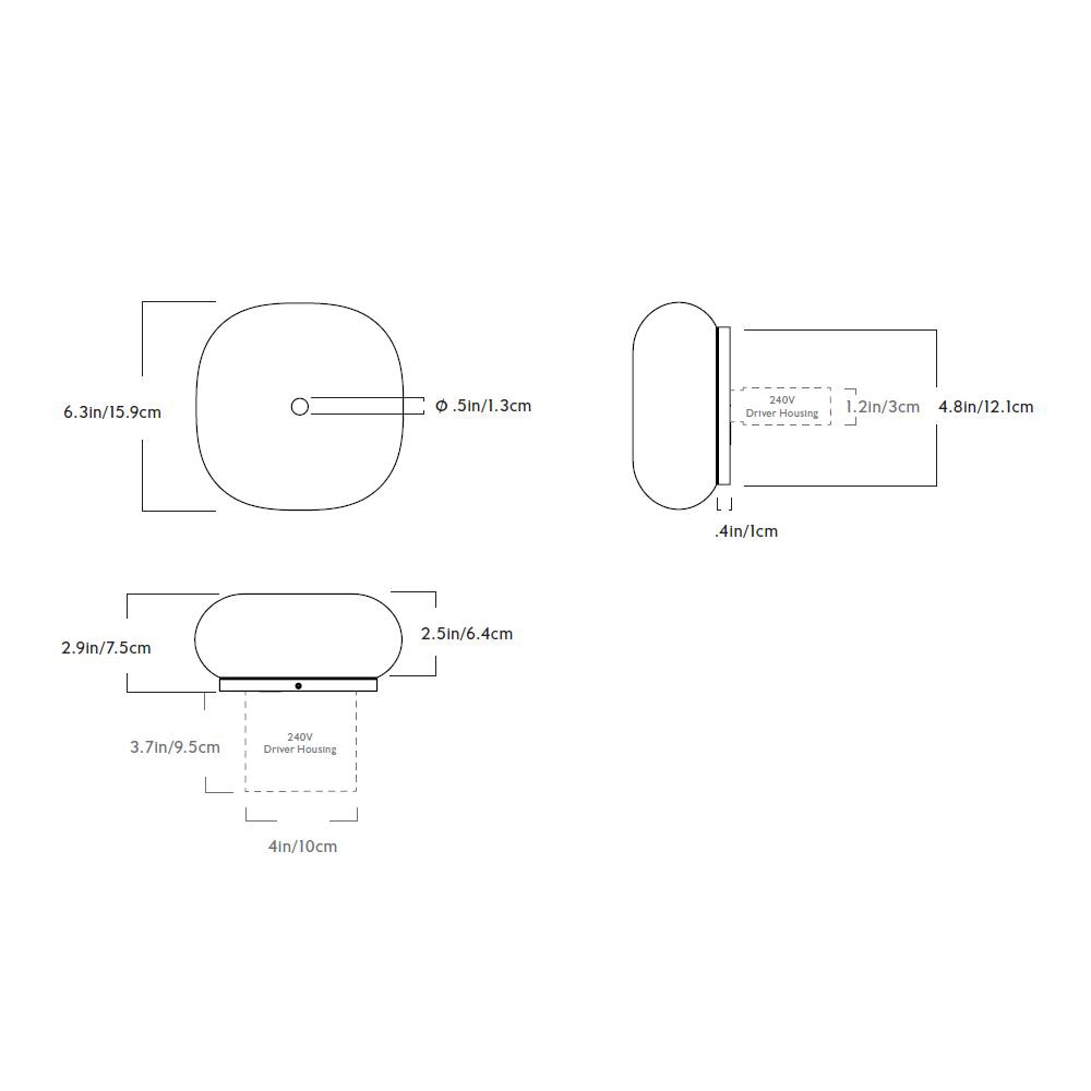 Pillow Sconce 02 Wall Dimensions