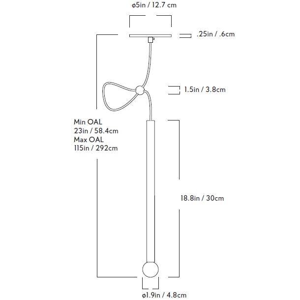 Strike Pendant Suspension With Ball Adjuster Dimensions