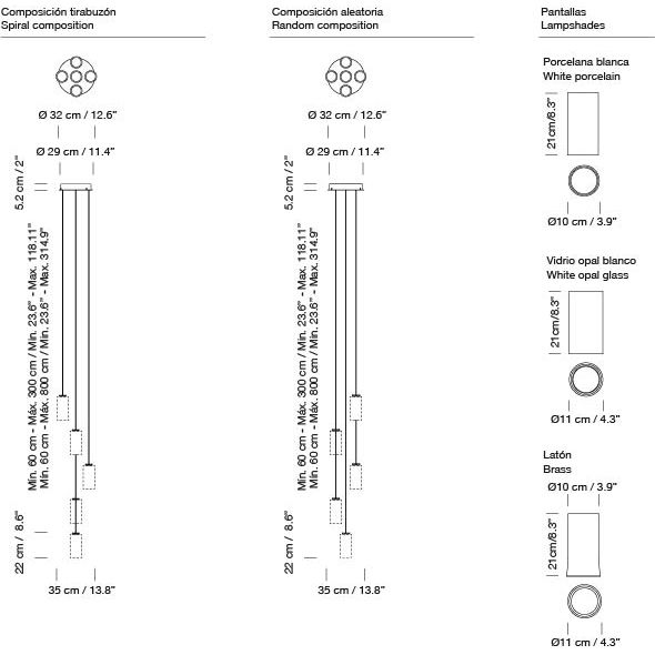 Cirio Cascada Suspension Dimensions