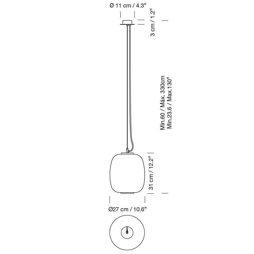 Globo Cesta Suspension Dimensions