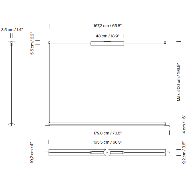 Lámina 165 Suspension Dimensions