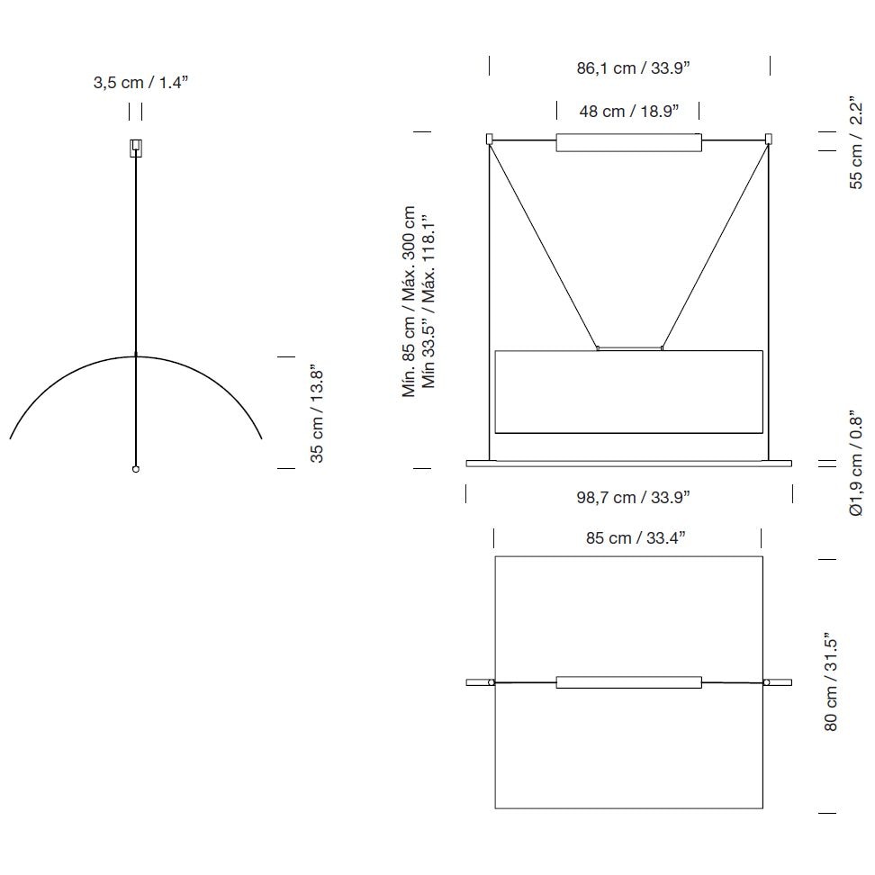 Lámina Mayor Suspension Dimensions