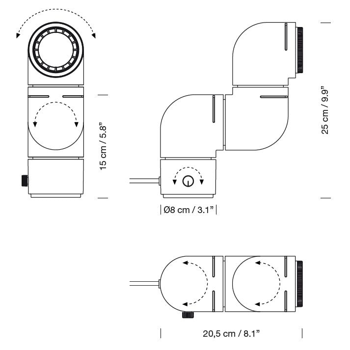 Tatu Table/Wall Dimensions