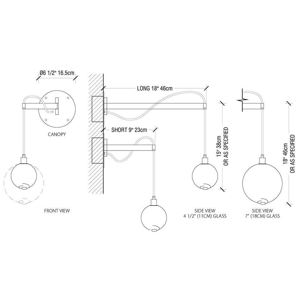 Drape Arm 1 Wall Dimensions