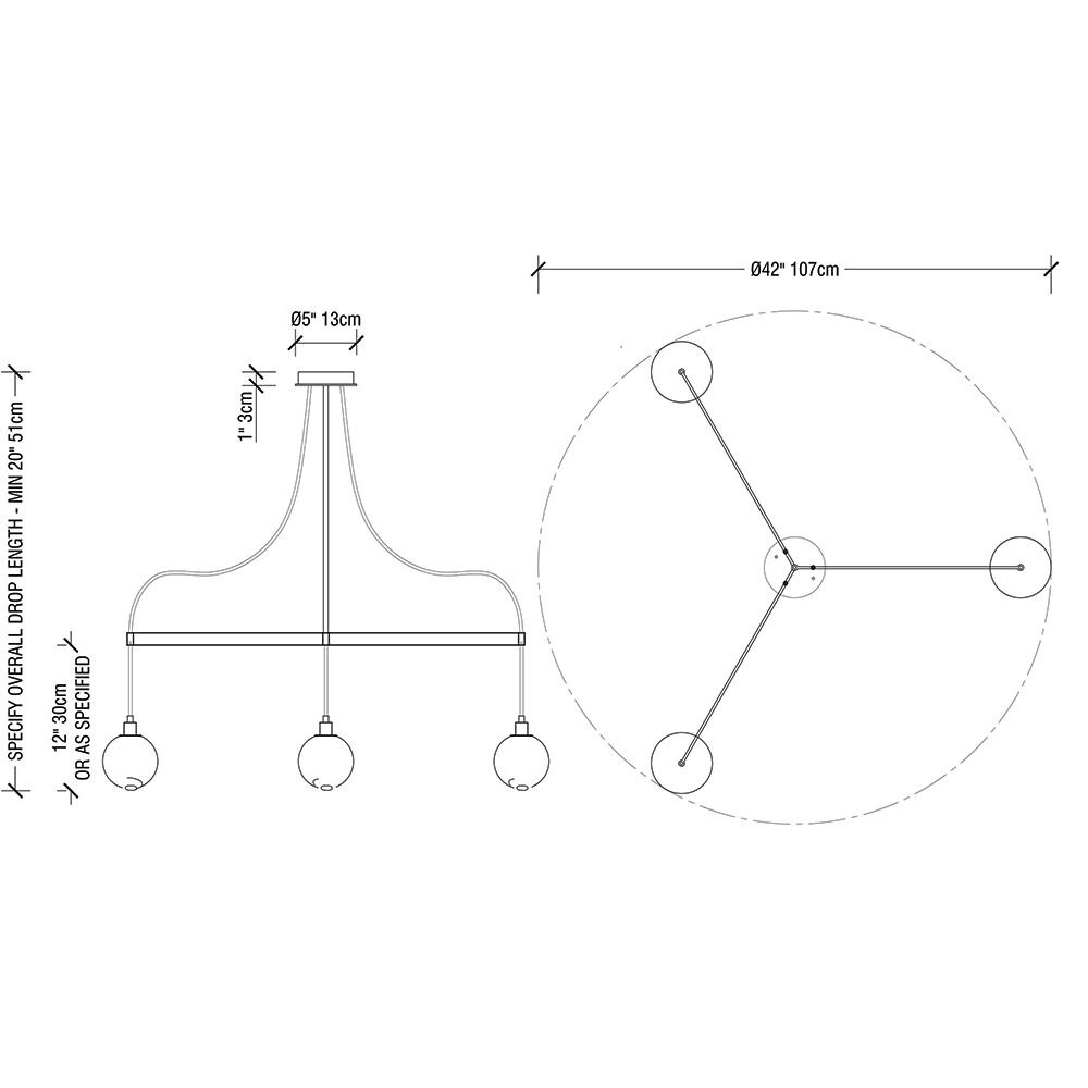 Drape Arm 3 Suspension Dimensions