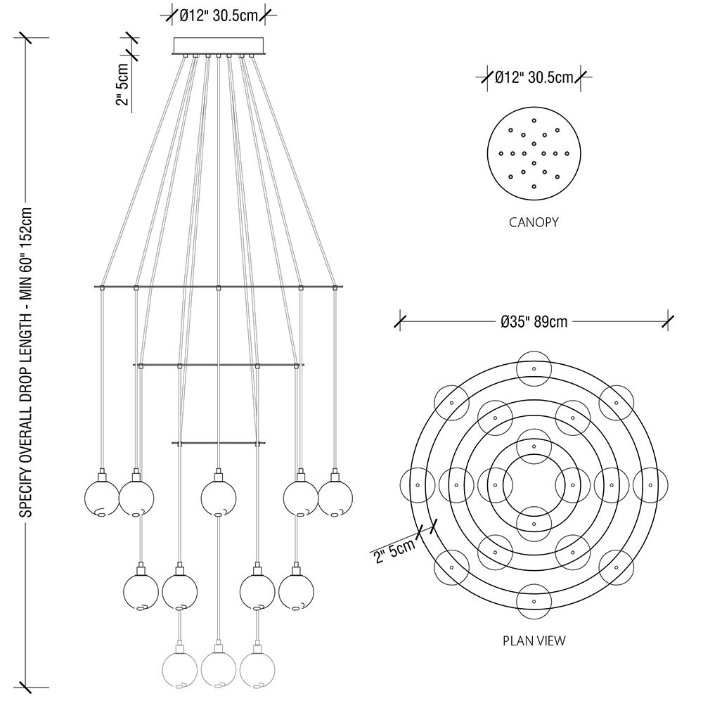 Drape Circle 18 Suspension Dimensions