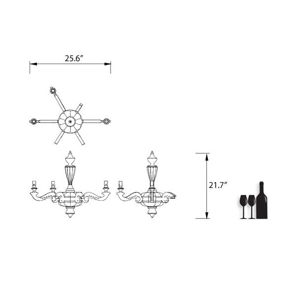 Smoke Chandelier Suspension Dimensions