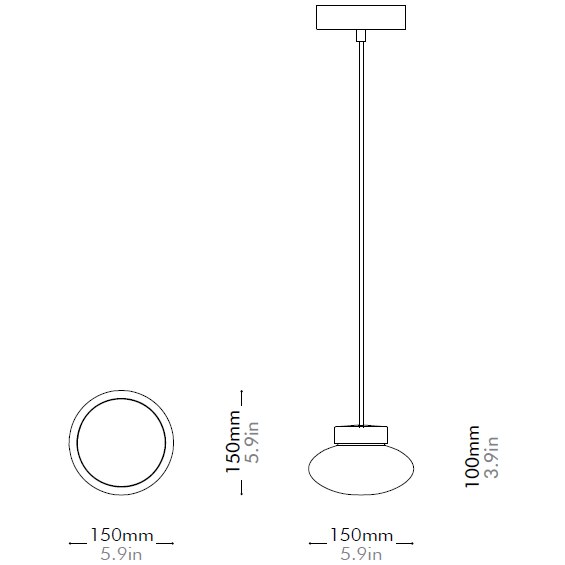 Mūn Pendant Suspension Dimensions