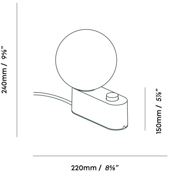 Alumina Table/Wall Dimensions