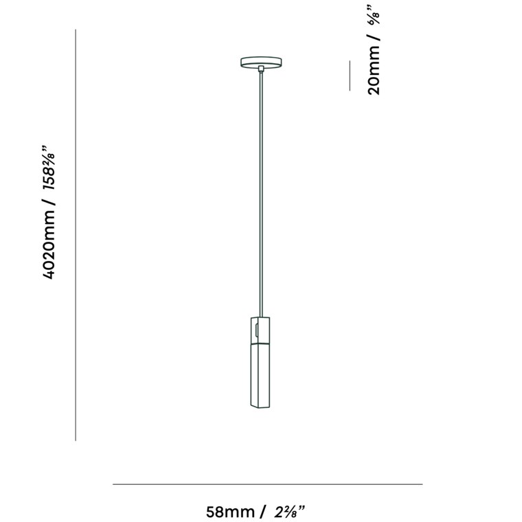 Basalt Single Pendant Suspension Dimensions