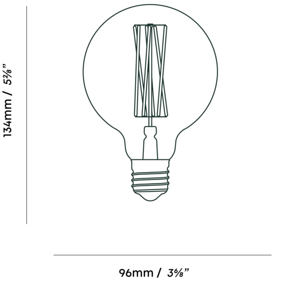 Elva 6W LED Bulb Dimensions