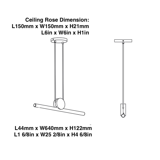 Kilter Pendant Suspension Dimensions