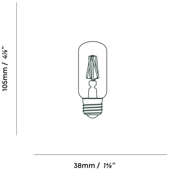 Lurra 3W LED Bulb Dimensions