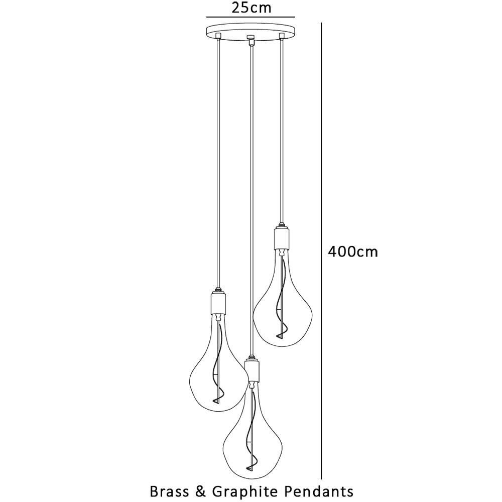 Voronoi II Triple Pendant Suspension Dimensions