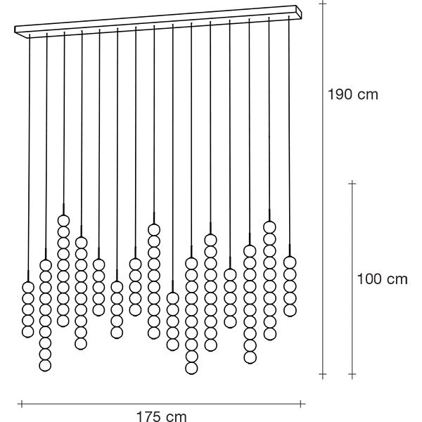 Abacus 15 Light Mixed Linear Suspension Dimensions