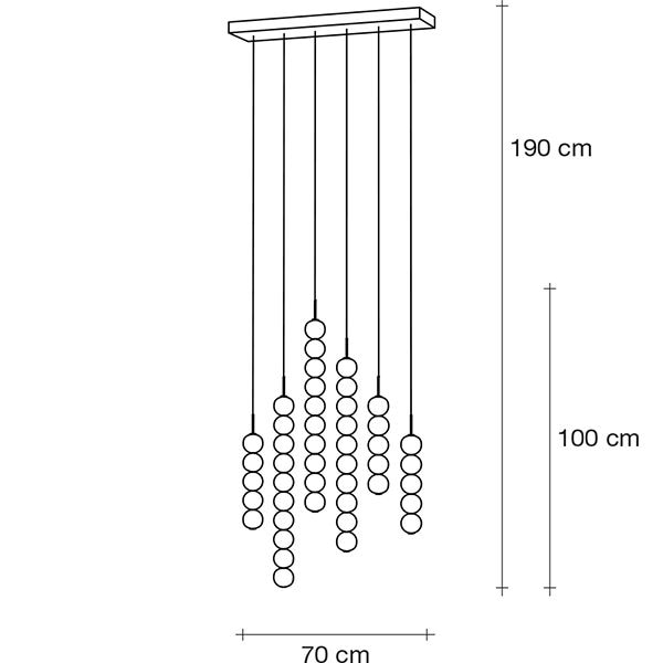 Abacus 6 Light Mixed Linear Suspension Dimensions