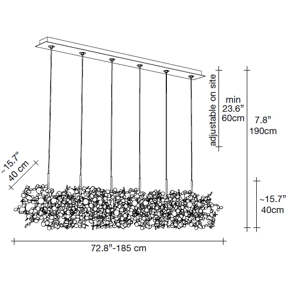 Argent 6 Element Linear Suspension Dimensions
