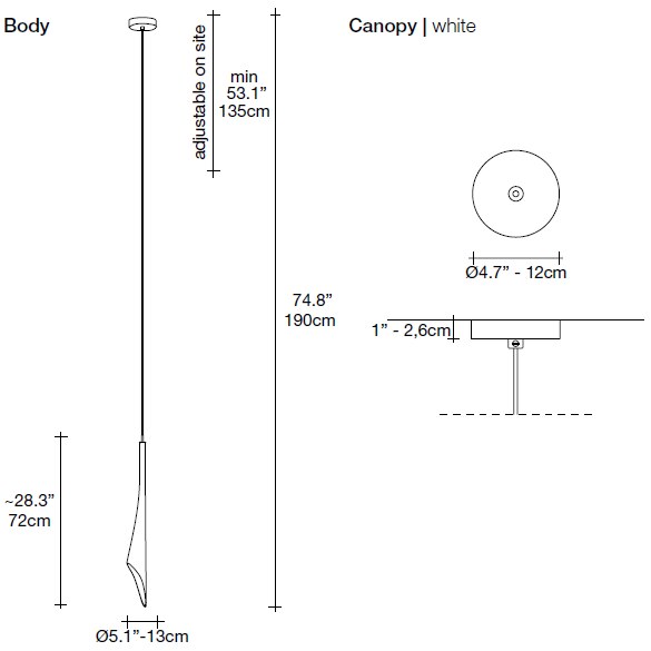 Calle Suspension Dimensions