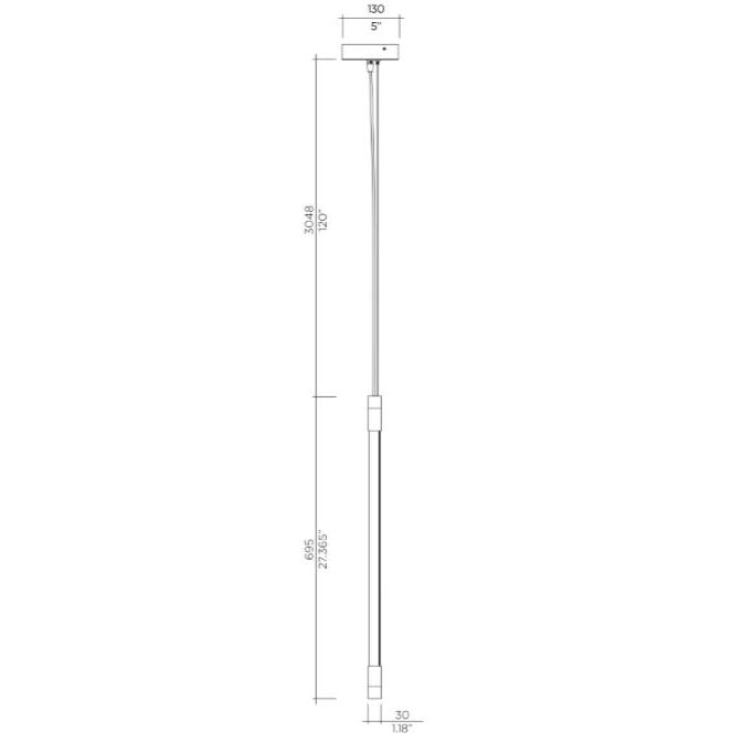 Thin LED Vertical Suspension Dimensions