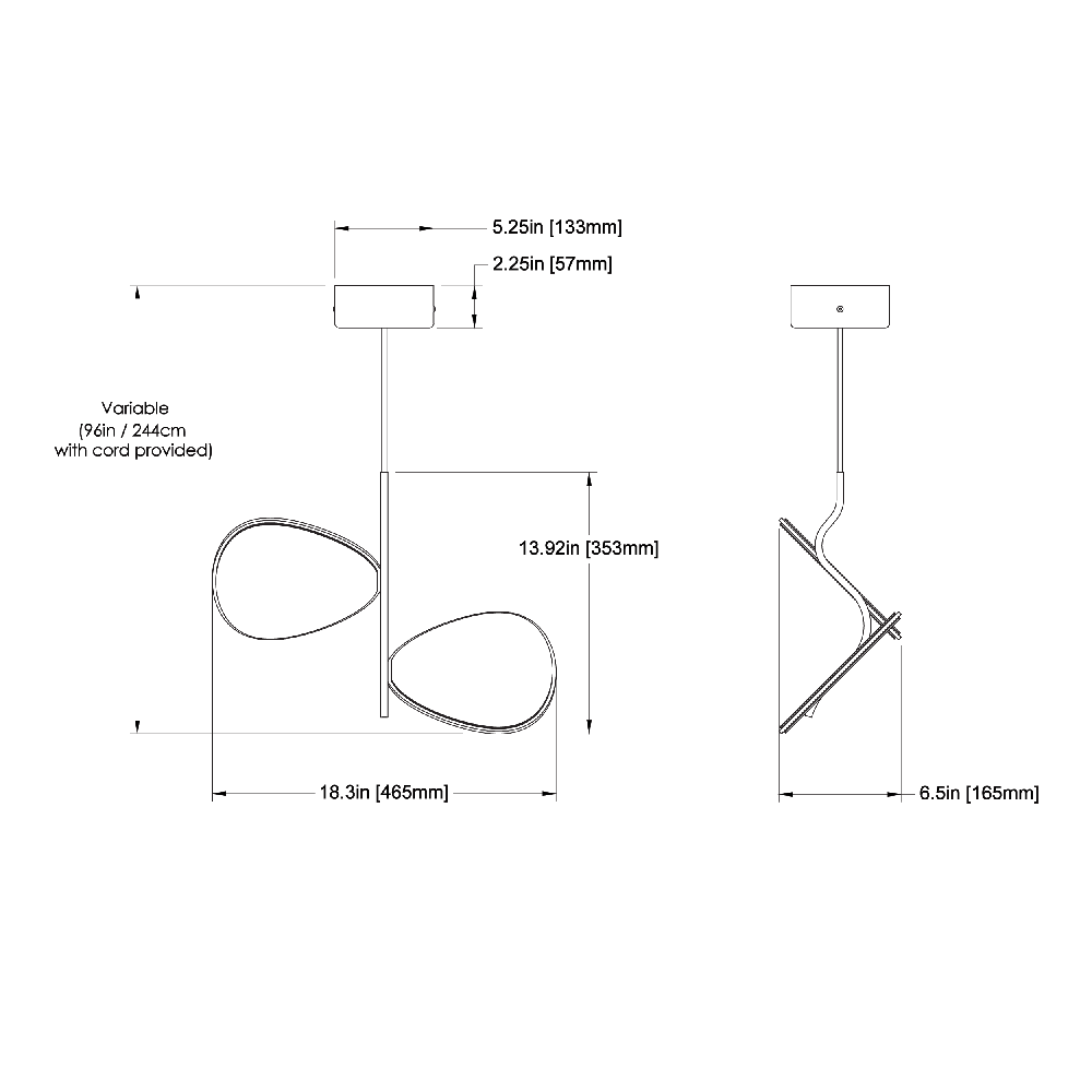 Bouquet x Hublot Pendant Suspension Dimensions