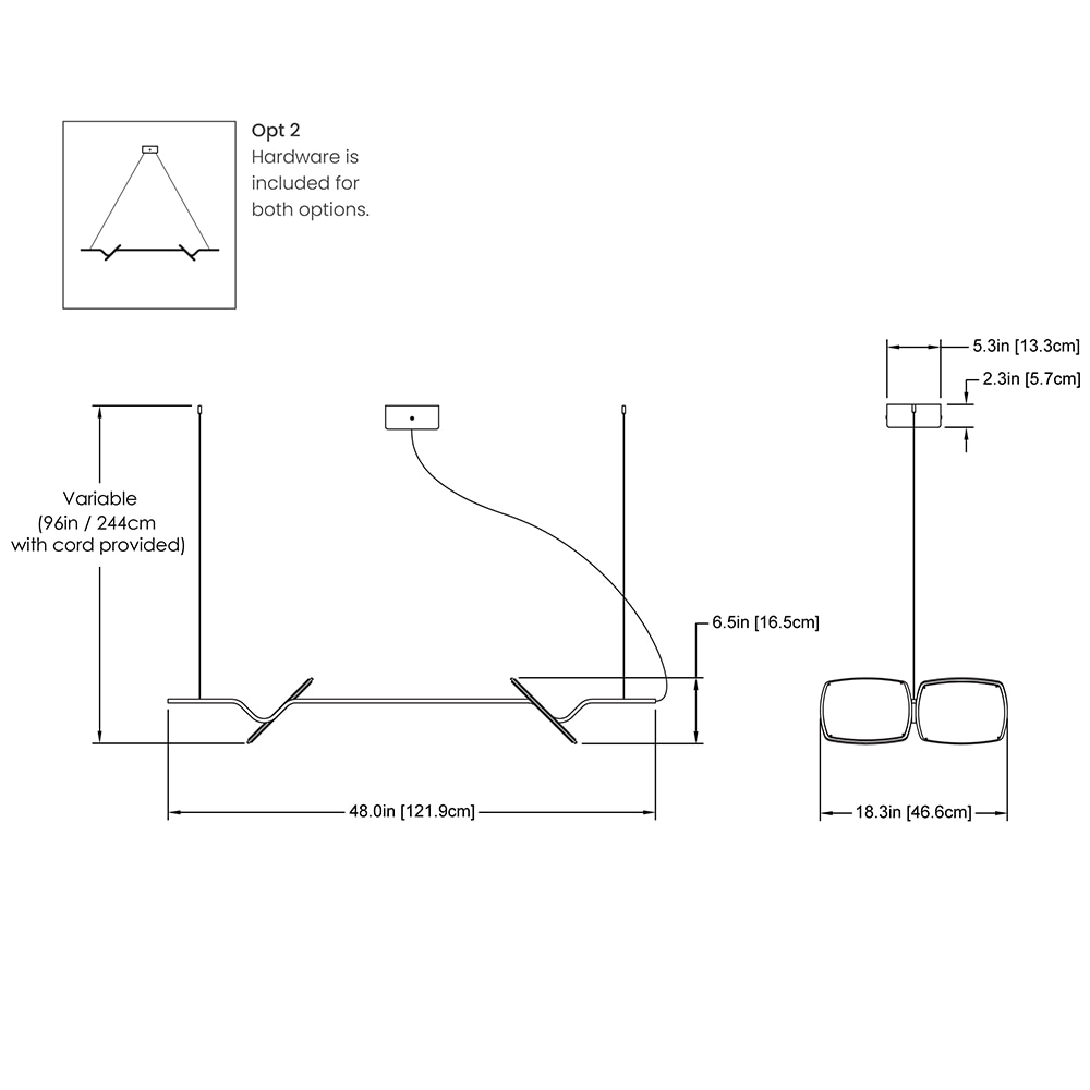 Hublot 48 2SQ Pendant Suspension Dimensions