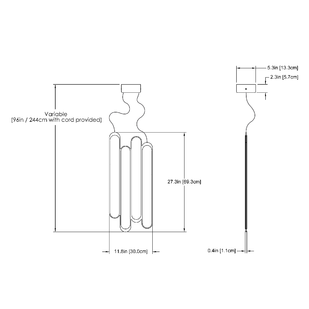 Jalon 4 Pendant Suspension Dimensions